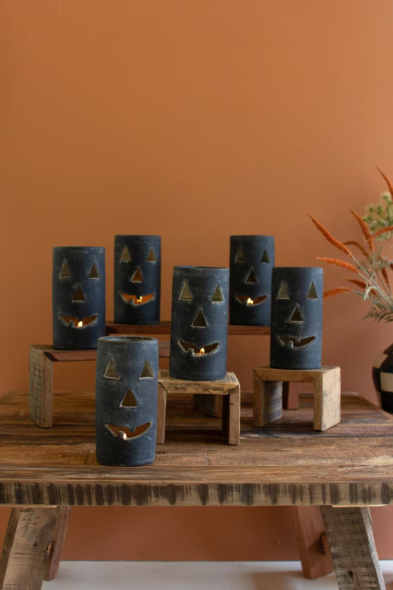 Black Clay Jack-O-Lantern-Case of 6