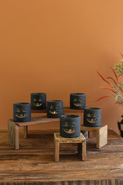 Black Clay Jack-O-Lantern-Case of 6