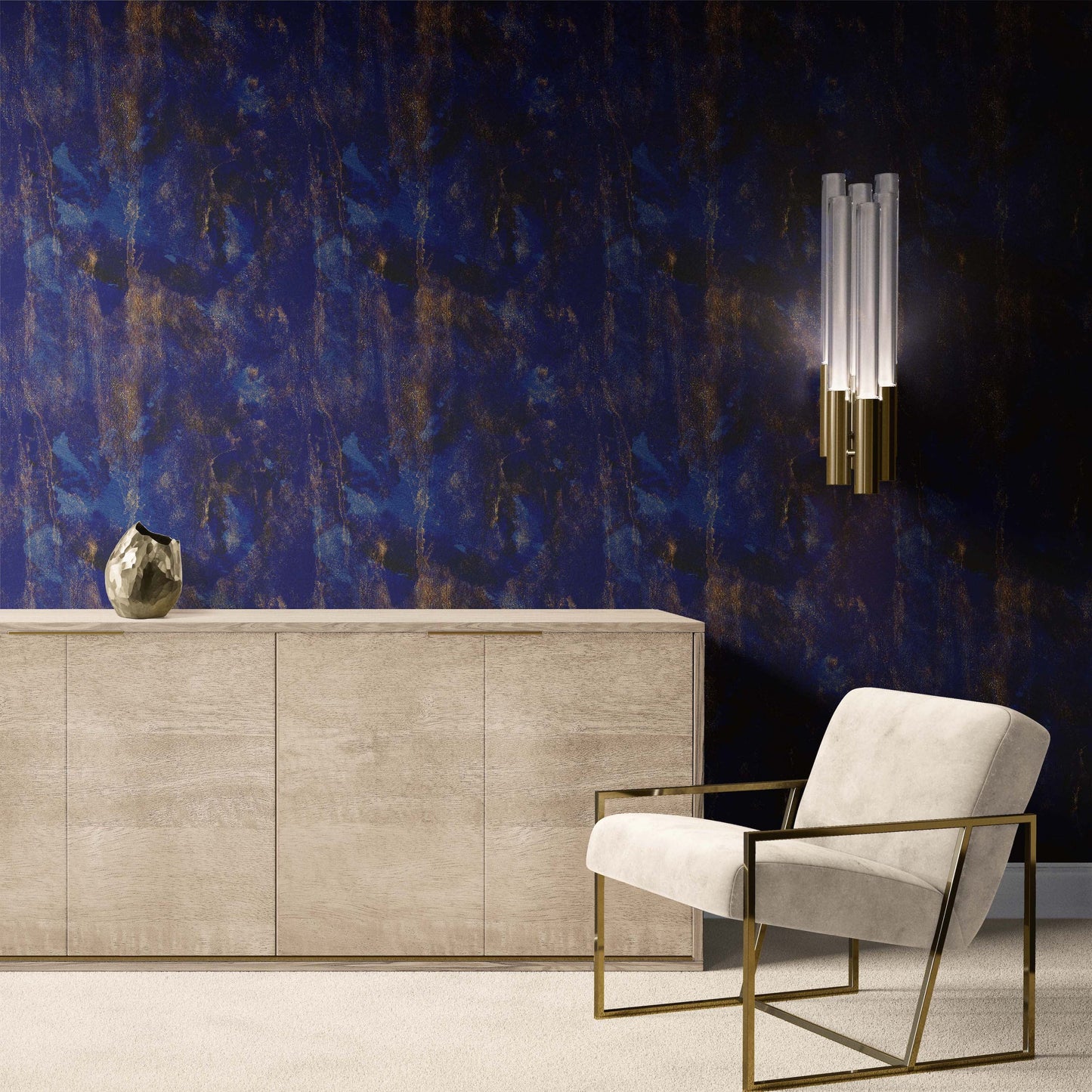 Sapphire Concrete | Clay Coated | Wallpaper