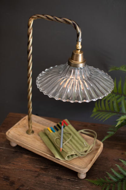 Glass Gooseneck Table Lamp