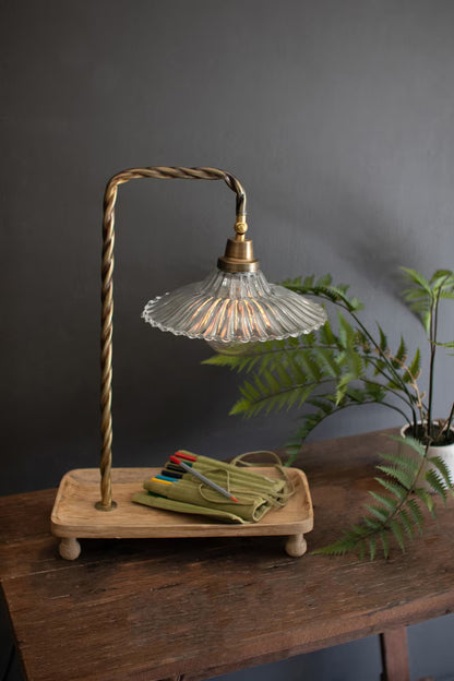 Glass Gooseneck Table Lamp
