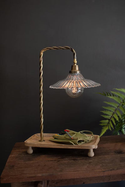 Glass Gooseneck Table Lamp