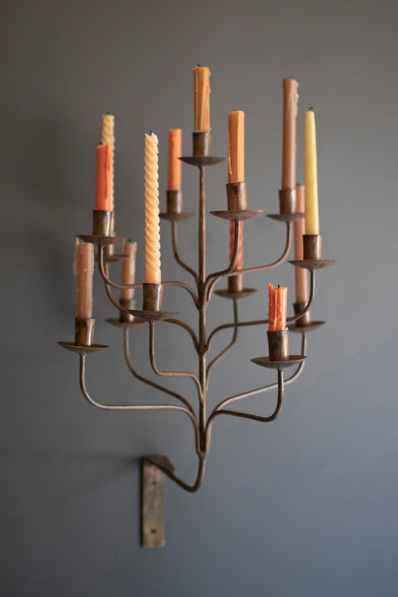 Iron 13 Taper Wall Candelabra (Back in Stock 8/5)