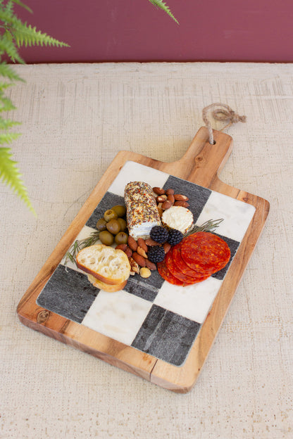 Checkered Marble Cheese Board