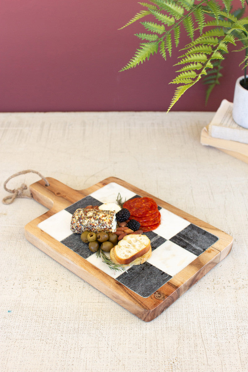 Checkered Marble Cheese Board