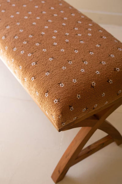 Upholstered Bench With Flower Detail