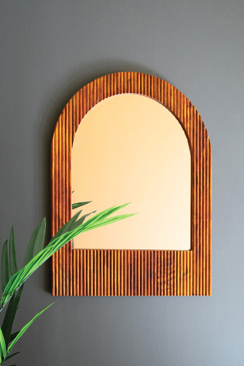 Mango Wood Arched Mirror