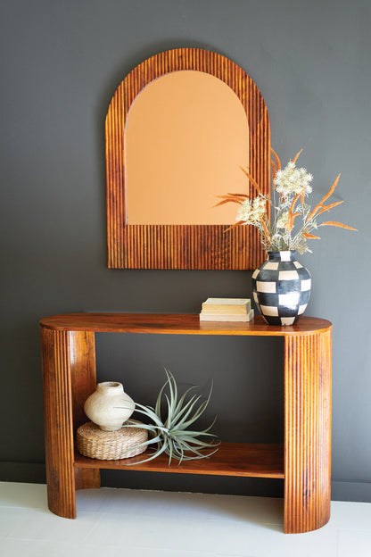 Mango Wood Arched Mirror