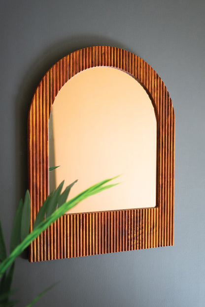 Mango Wood Arched Mirror