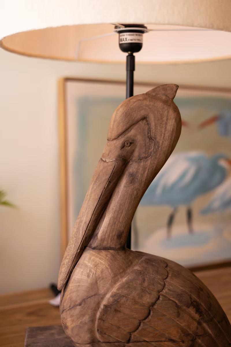 Mango Wood Pelican Table Lamp