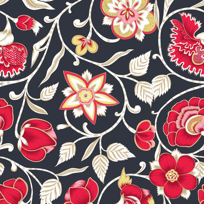 Nordic Bloom | Luxe Traditional Wallpaper
