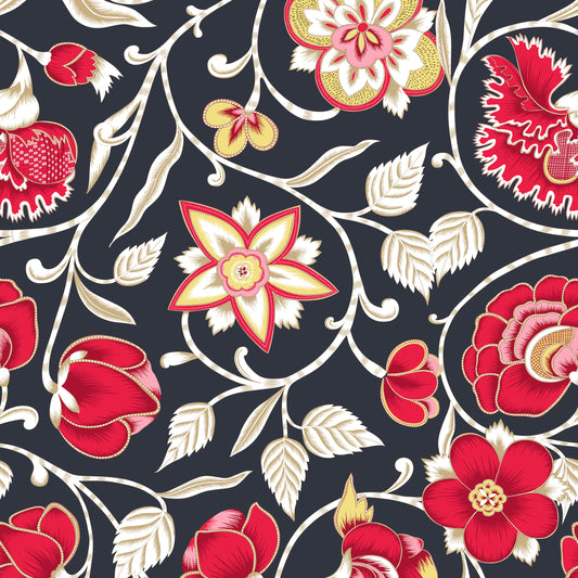 Nordic Bloom | Luxe Traditional Wallpaper