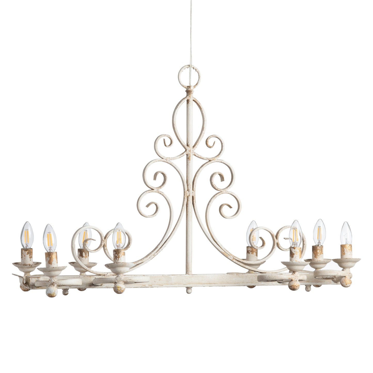 Horizontal Iron Filigree Chandelier