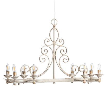 Horizontal Iron Filigree Chandelier