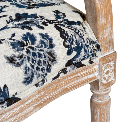 Blue Fowl & Fruit Jacquard Chair