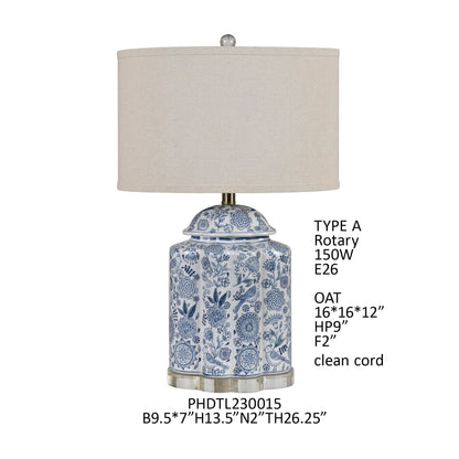 Petal & Plume Porcelain Lamp