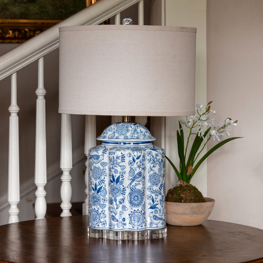 Petal & Plume Porcelain Lamp