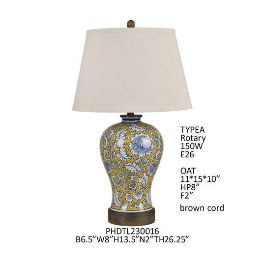 Chinoiserie Porcelain Lamp