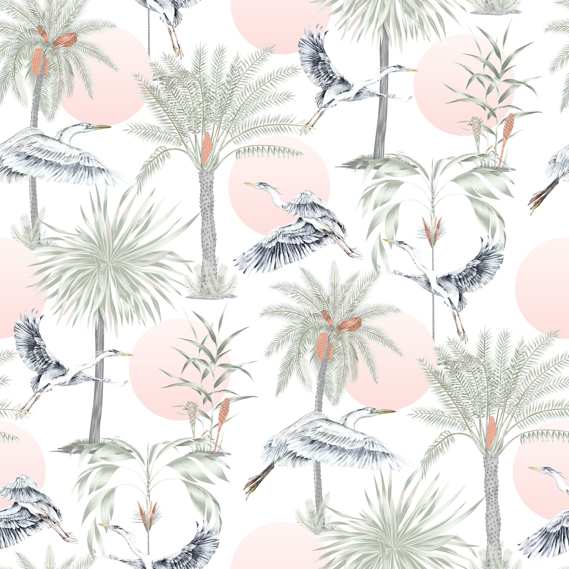 tropical sunset and bird white wallpaper removable peel and stick