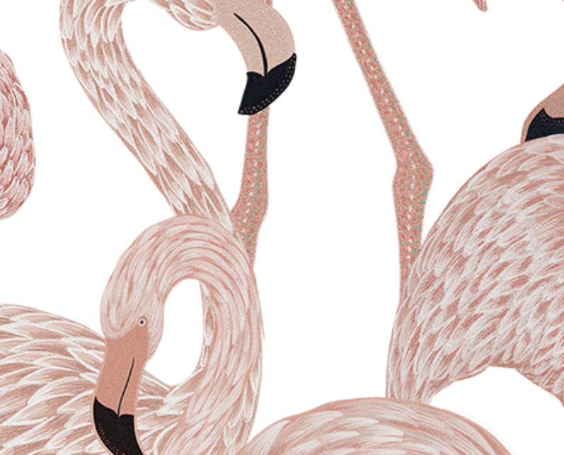 Florida Flamingo | Grasscloth | Wallpaper