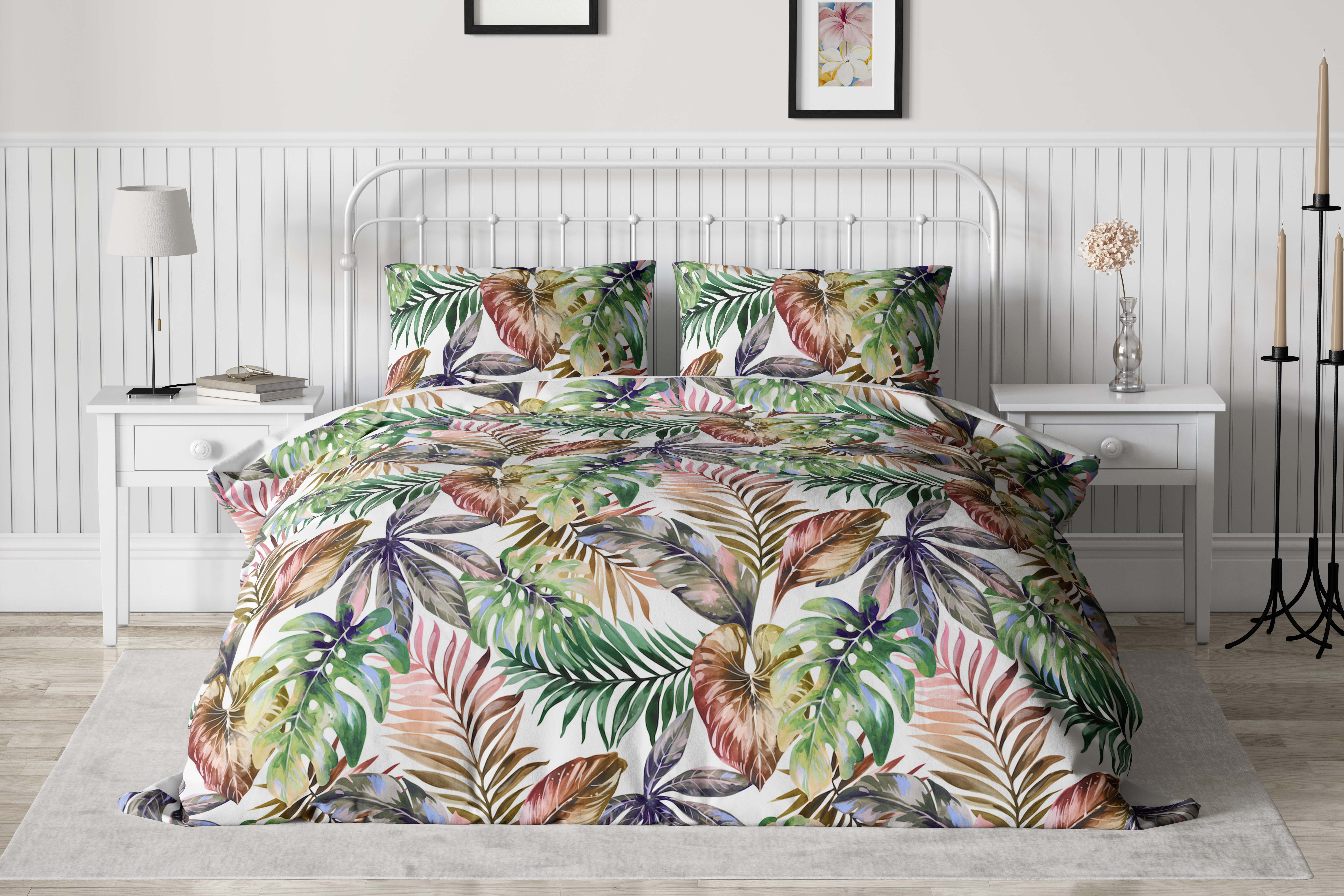 Tropical Palms Duvet Cover, Tropical Bedding,Tropical Palm Bedspread, Decorative, Jungle Bedding, Unique Design, on sale Bedroom, Dorm, Hotel,nature