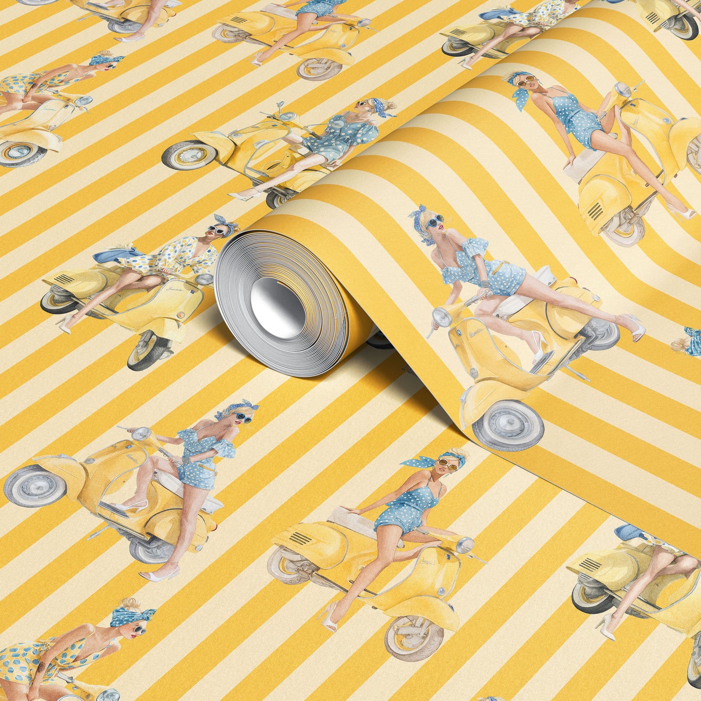 Vespa Gangster | Luxe Traditional Wallpaper