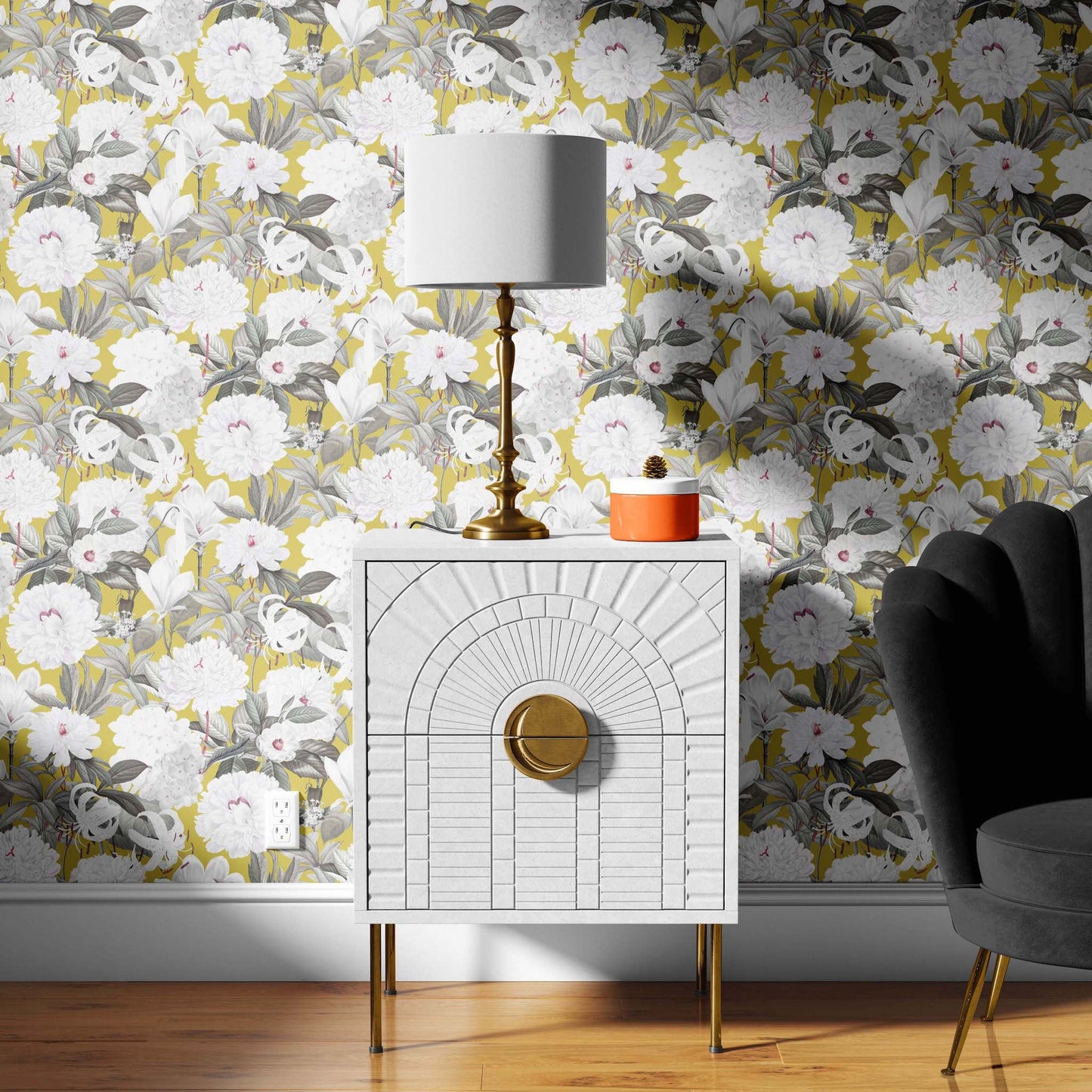 Flores Blancas | Clay Coated | Wallpaper