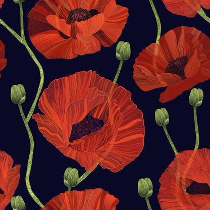 Blooming Poppies | Peel and Stick Wallpaper