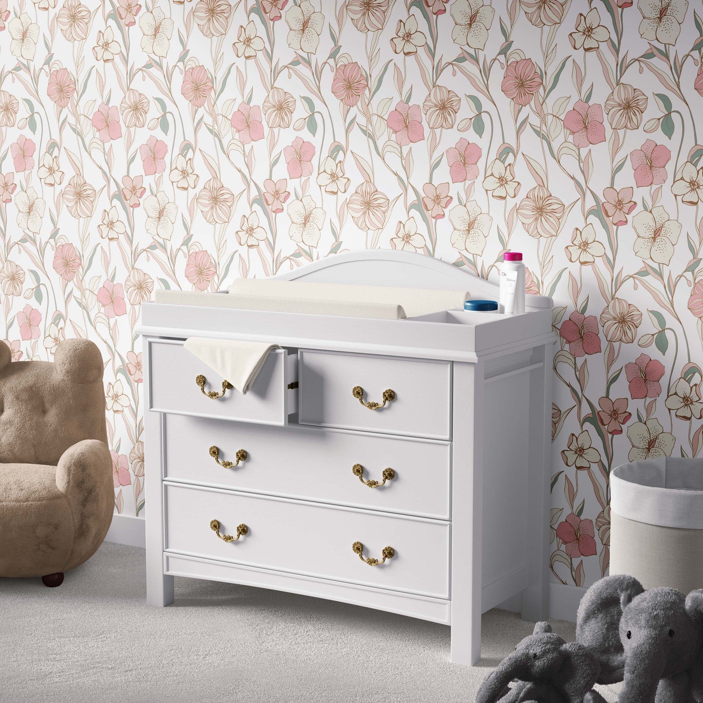 Flower Chateau | Clay Coated | Wallpaper