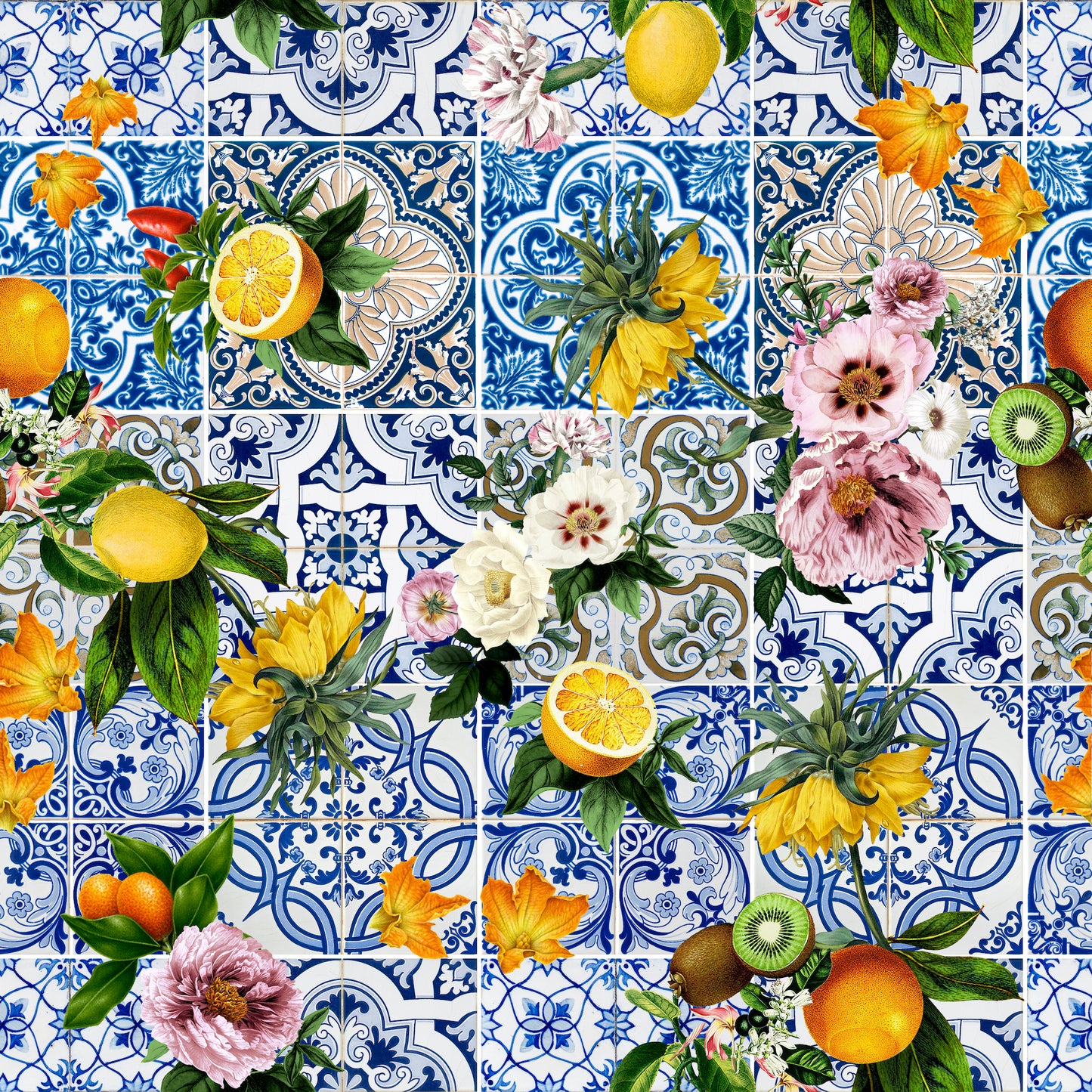 Lemons Italy Tuscany Sicilian Tiles Washi Tape Set (#W083)