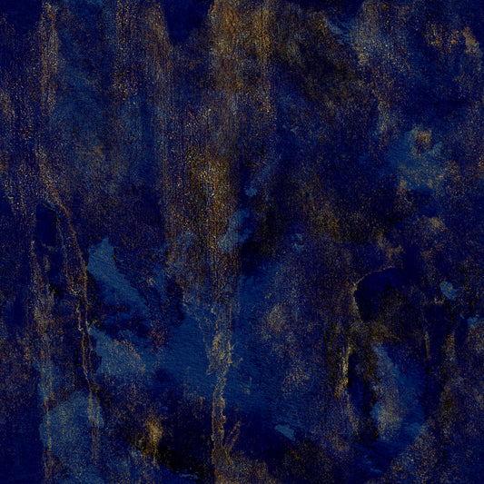sapphire blue and gold concrete-like wallpaper removable peel and stick