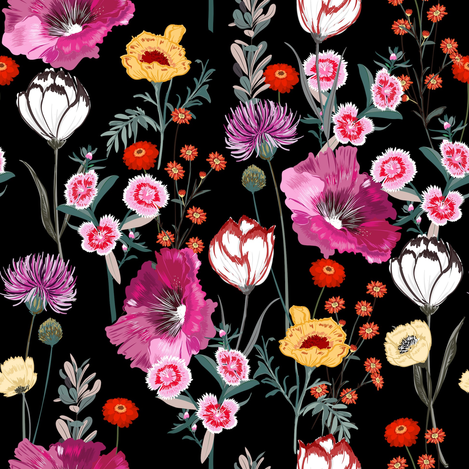 black floral teen wallpaper peel and stick removable 