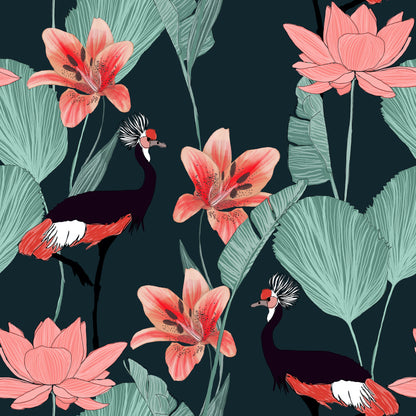 Crowned Crane | Peel and Stick Wallpaper