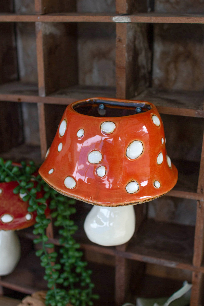 walmart mushroom hanging planter Mushroom Wall Planter, Red Ceramic Toadstool, A Fun Wall Decoration – MA'AT LUXE HOME™