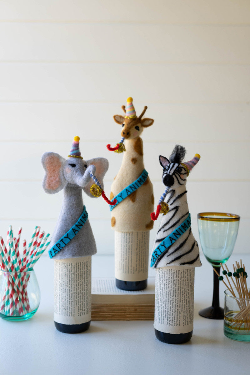 Party Animal Bottle Toppers