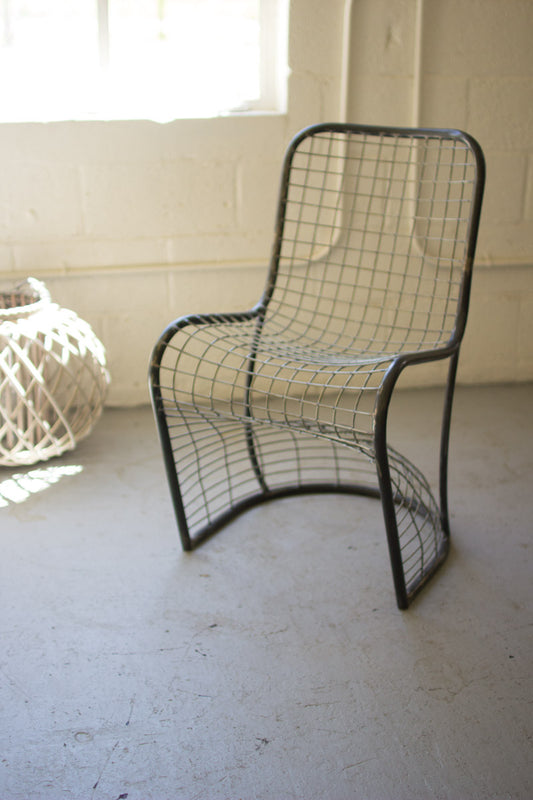 Industrial Woven Metal S-Chair