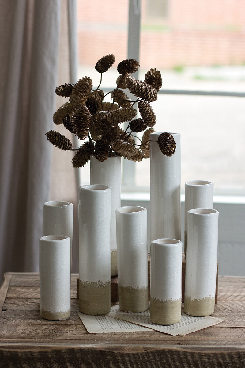 White Bud Vases Set
