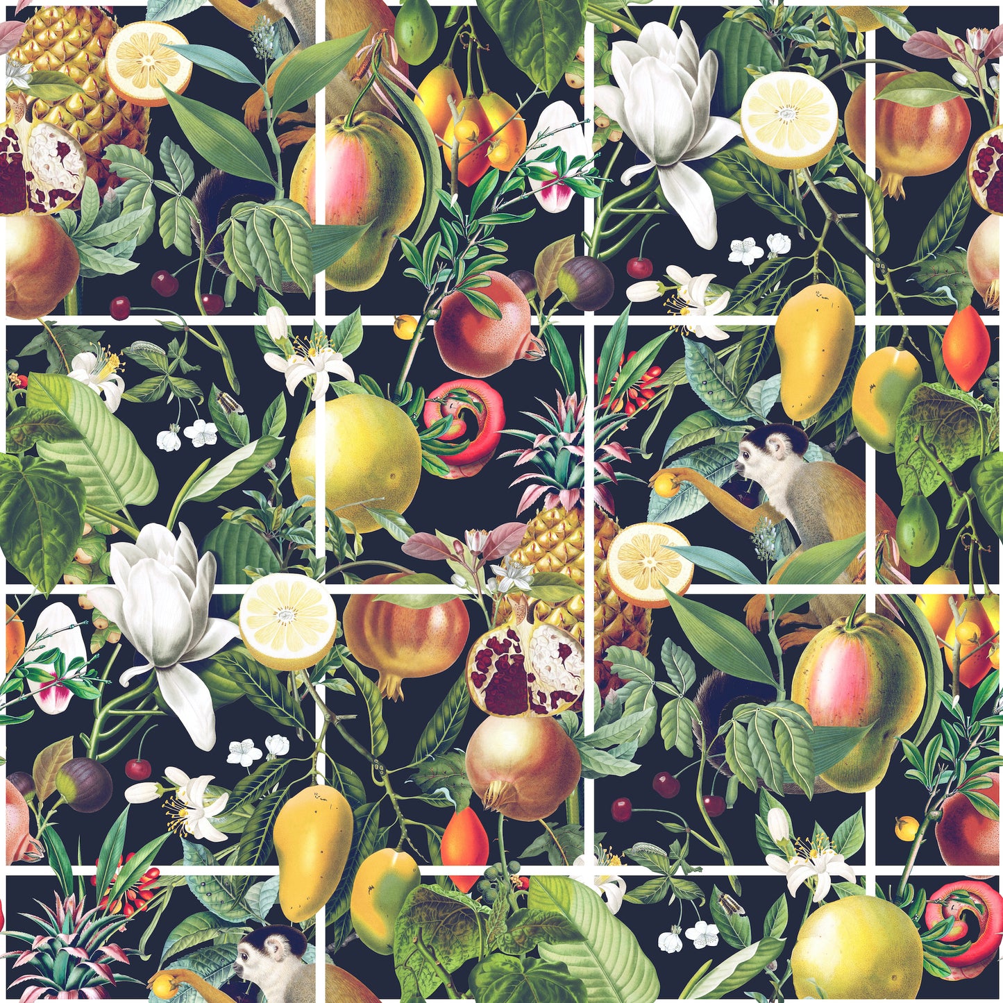 tropical kitchen wallpaper fruit and flowers removable peel and stick