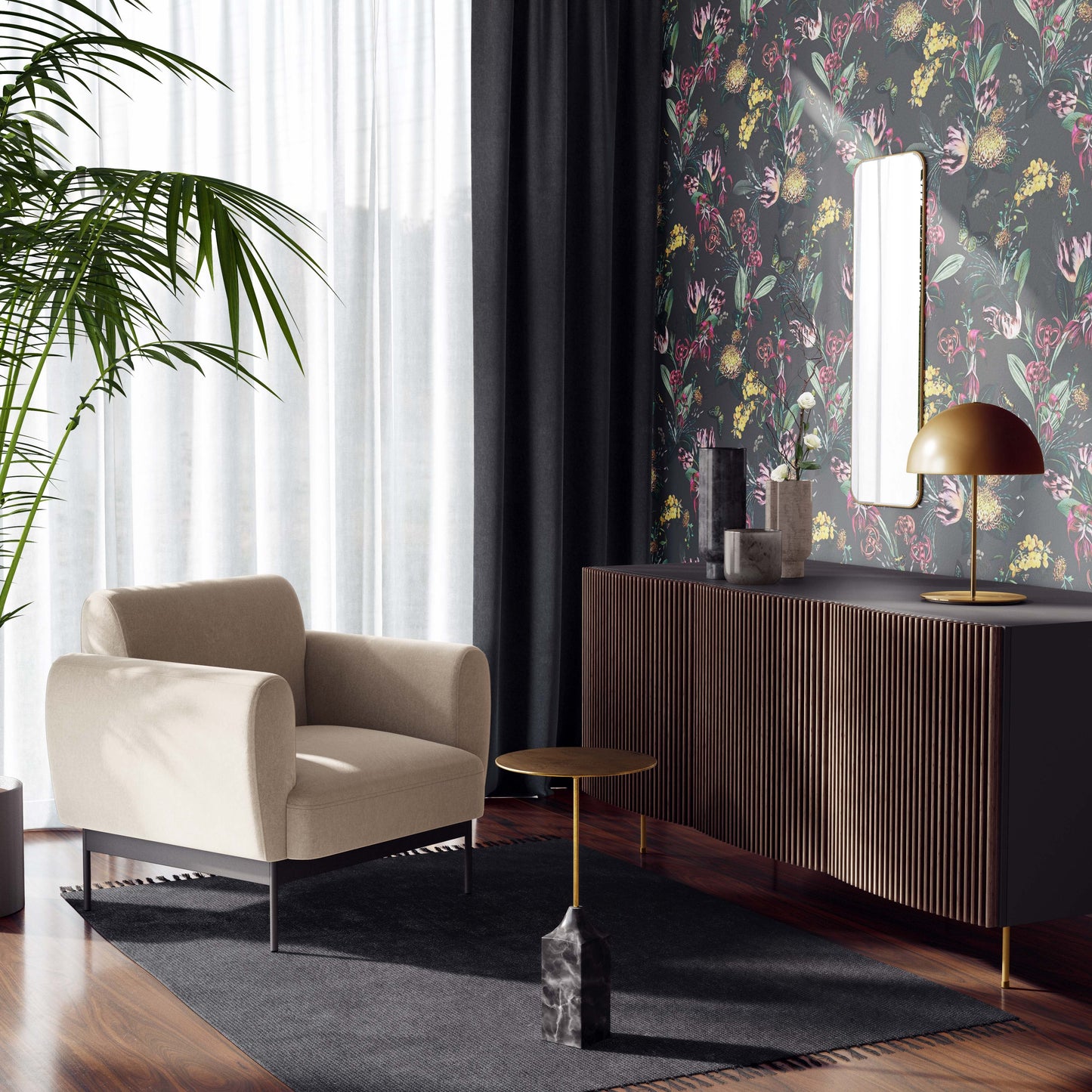 Utopia Floral | Peel and Stick | Fabric Wallpaper