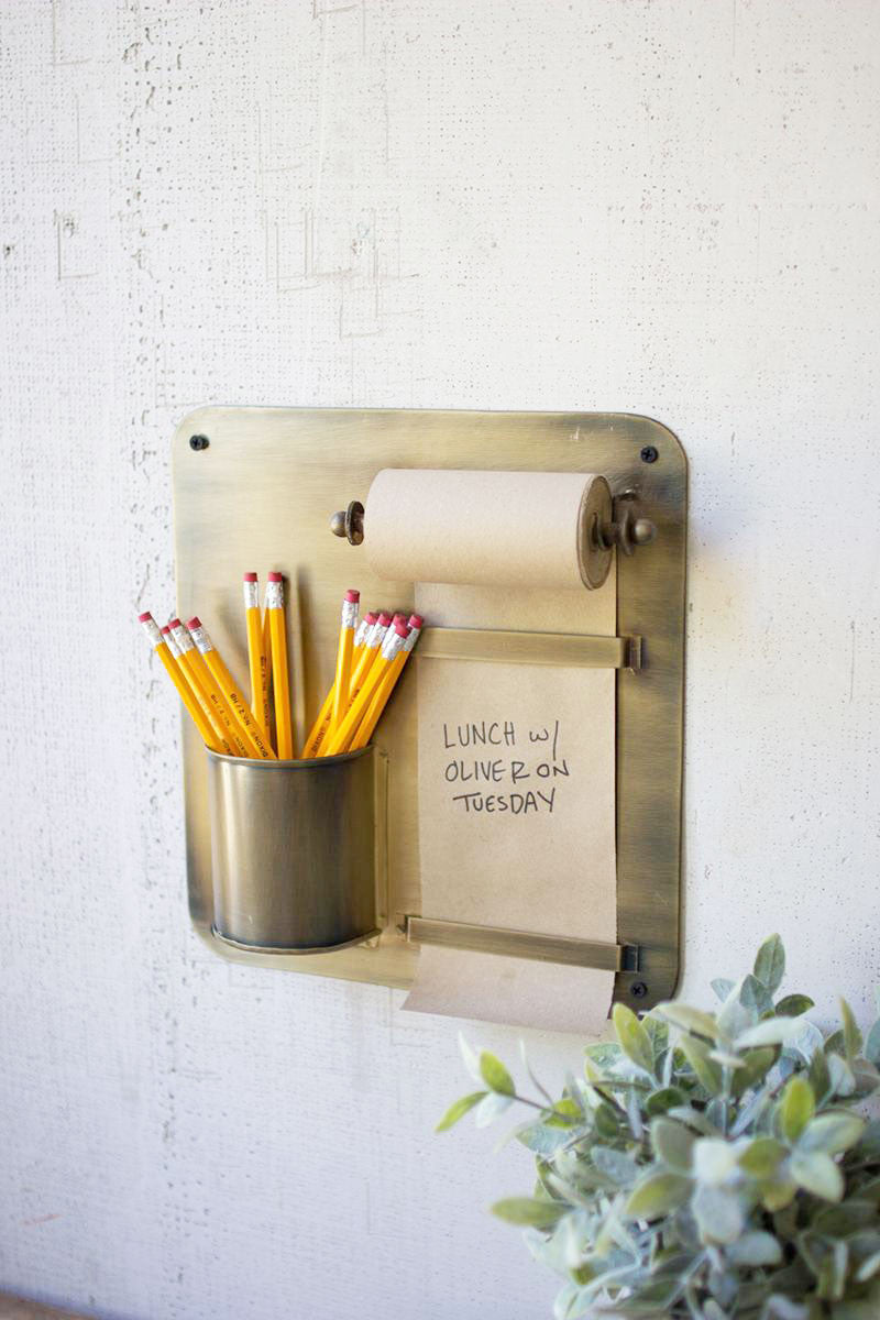 Notepad Paper Roll Kitchen Notepad, Vintage Style Hanging Paper Note Roll With Pencil Cup ...