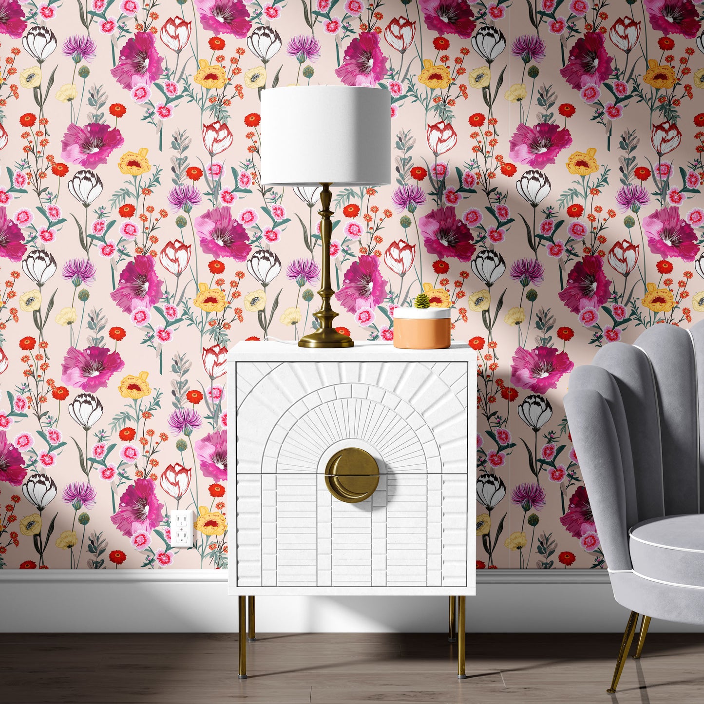 Spring Bloom | Peel and Stick | Fabric Wallpaper