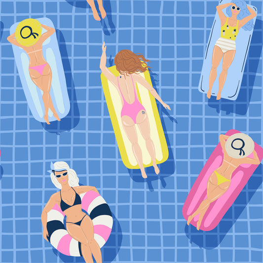 fun bikini pool girl wallpaper removable peel and stick