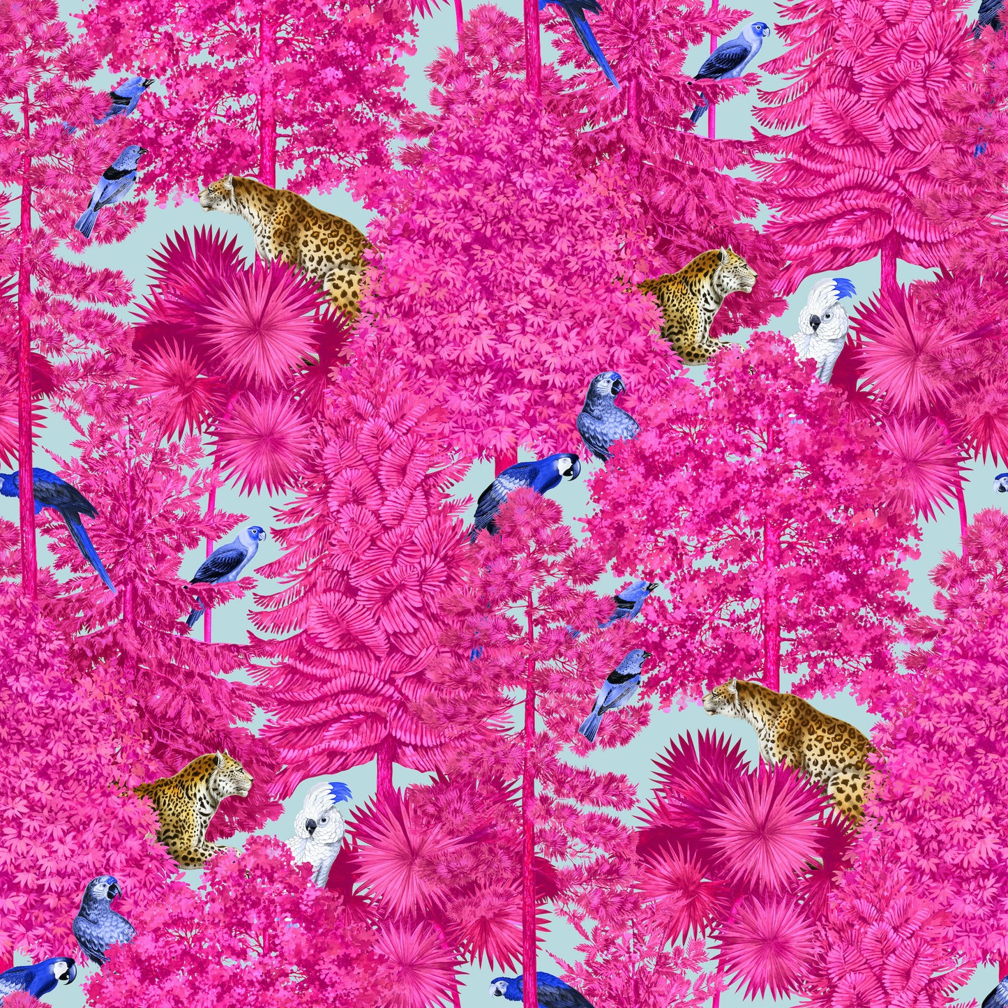 hot pink forest peel and stick removable fabric wallpaper