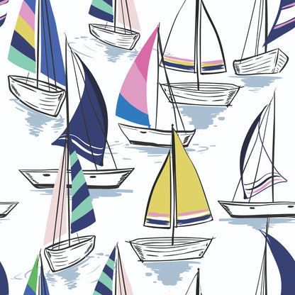 sail boat coastal home decor wallpaper removable peel and stick