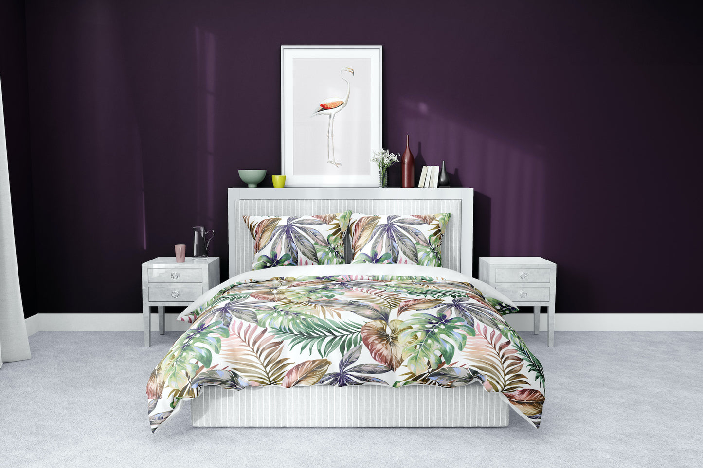 tropical palms cotton duvet bedding