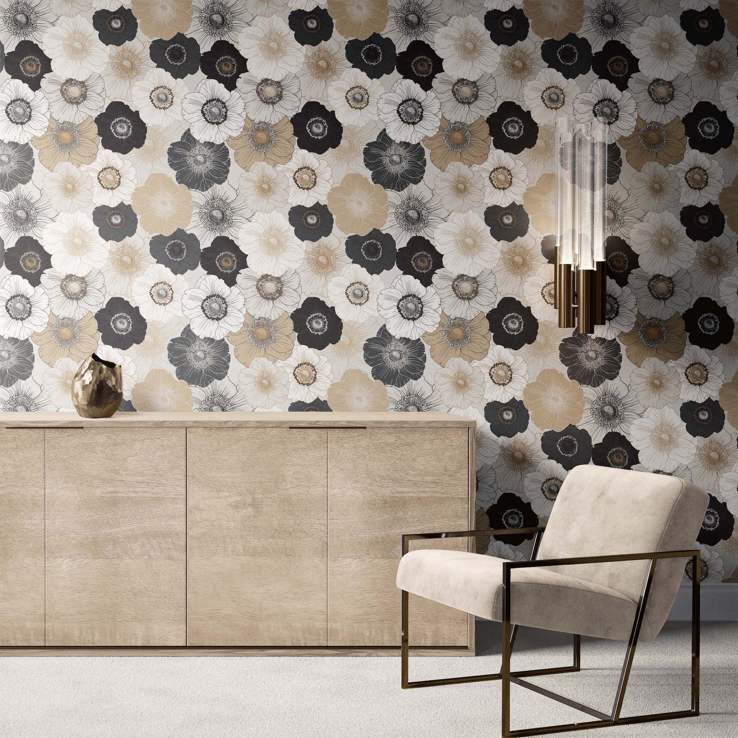 Flower Power | Peel and Stick | Fabric Wallpaper