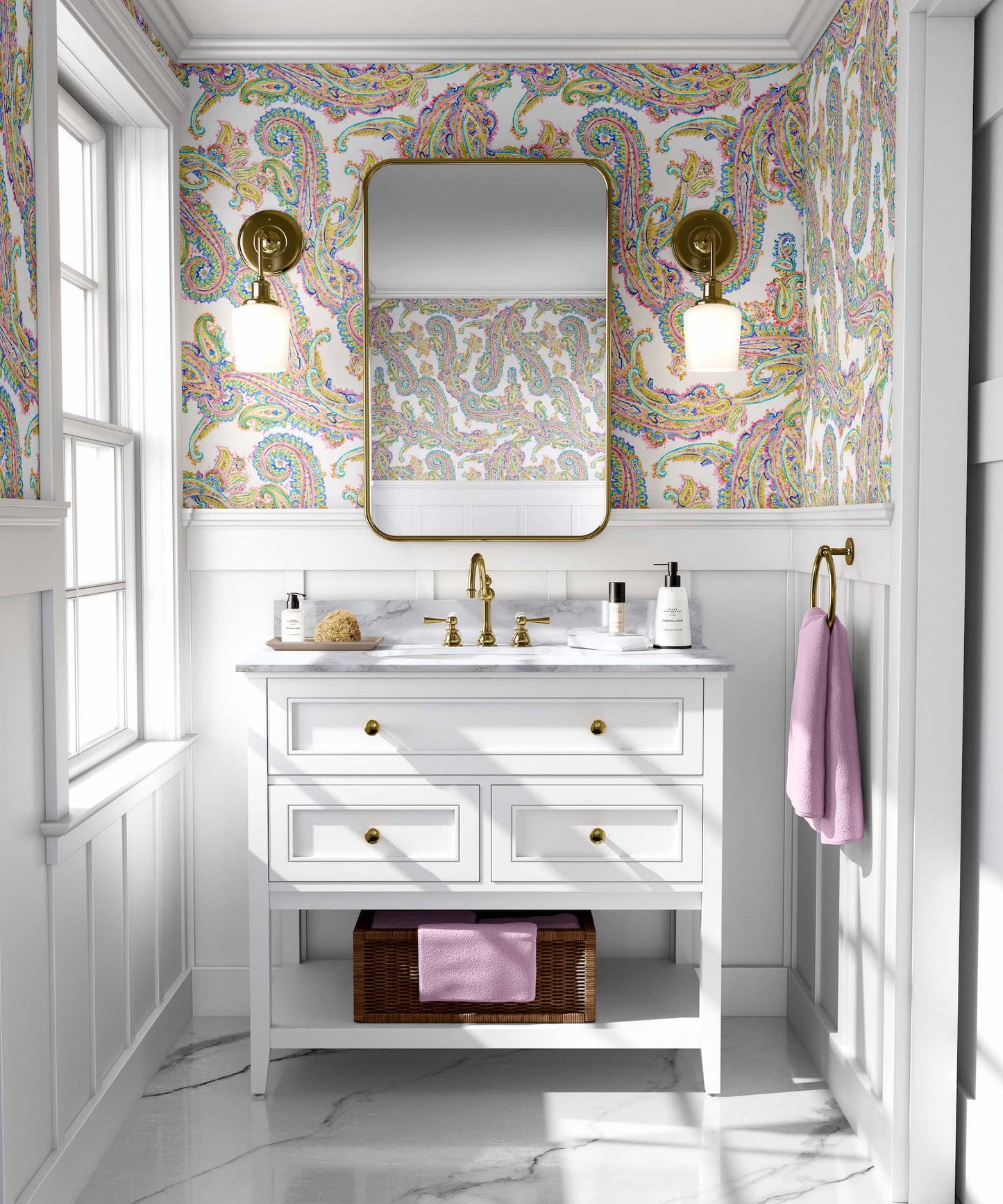 Paisley, Peel and Stick Wallpaper, Making it Modern Bold Colorful Neon ...