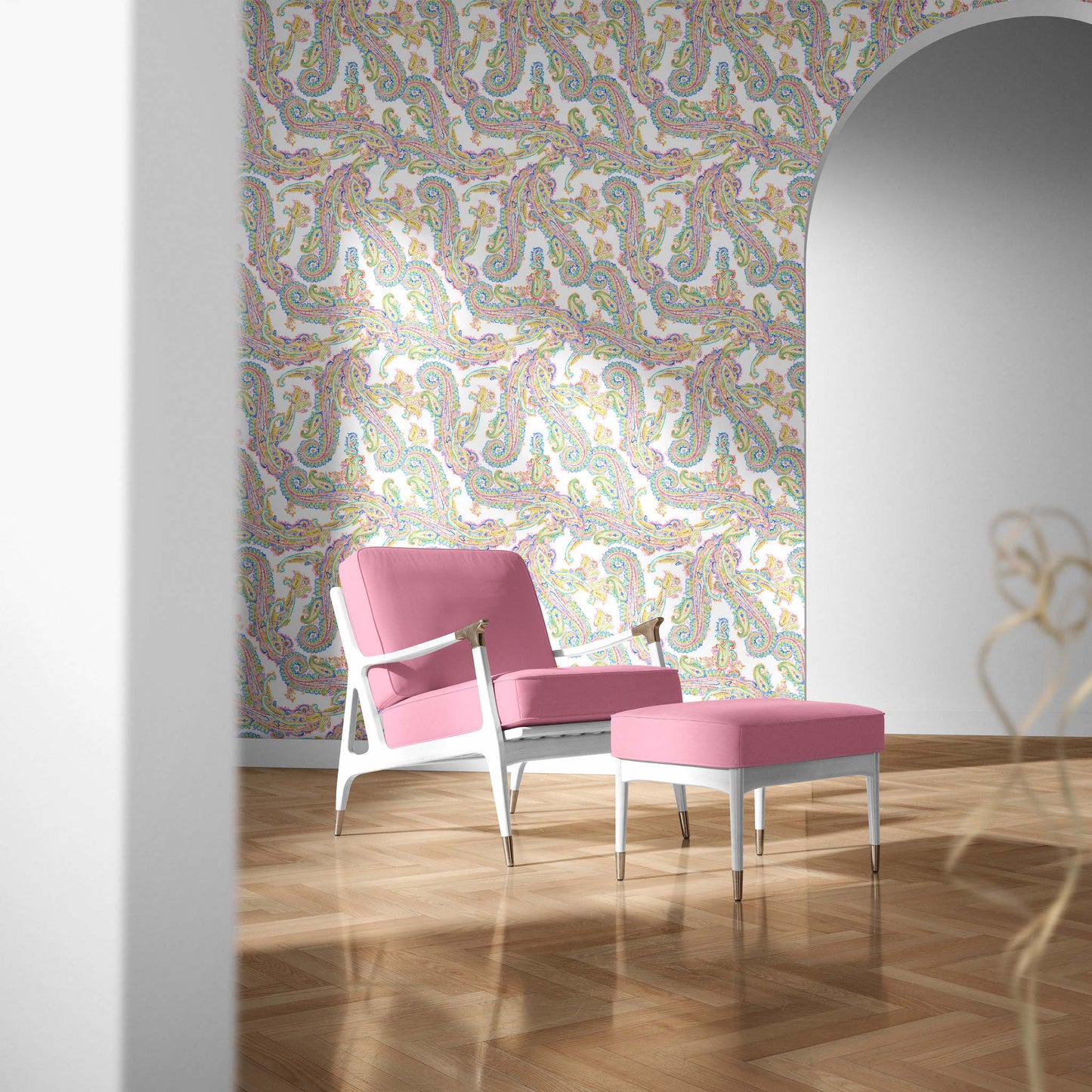Paisley | Peel and Stick | Fabric Wallpaper